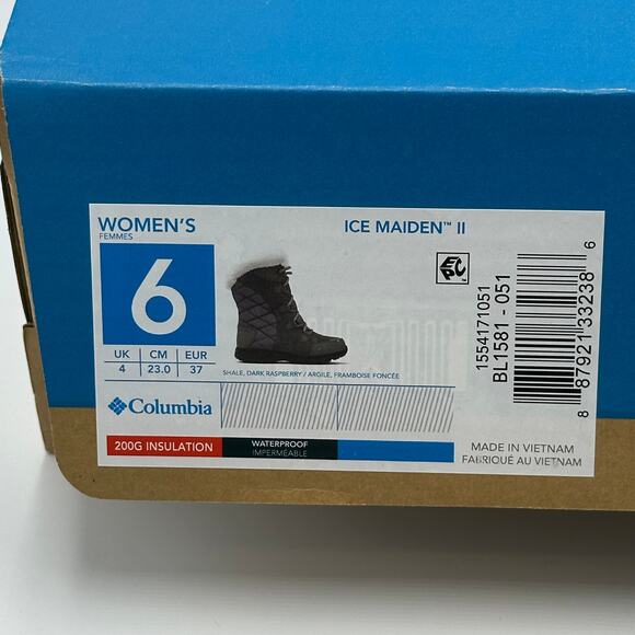NWT Columbia Ice Maiden II Gray Winter Boots Womens Size 6 200g Insulation NEW - Picture 16 of 16